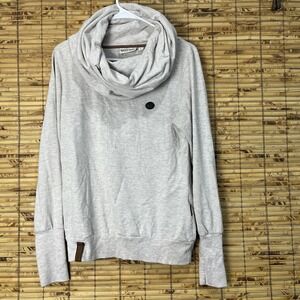 Naketano Darth Hoodie Womens Pullover Funnel Neck Sweatshirt Oatmeal L Outdoor